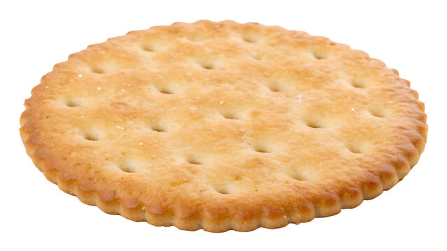 Round cracker cut out on PNG, isolated on white background. AI GENERATED.
