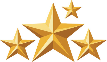Golden stars vector design for christmas decoration. Gold star icon