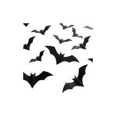 Naklejka premium Group of Flying Black Bats in Night Sky