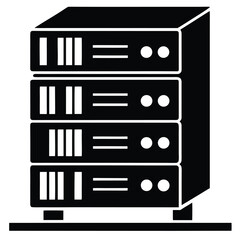 Data Server Icon for Technology and Cloud Computing