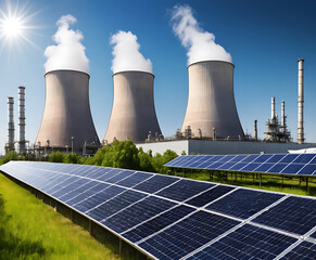 Nuclear Power Plant Cooling Towers with Renewable Energy