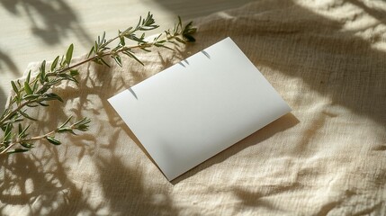 Blank Notecard Mockup on Linen
