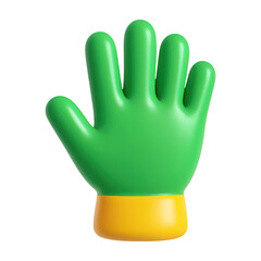 Obraz premium PNG Green cartoon hand icon