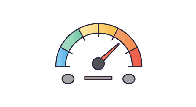 Visual Representation of a Performance Meter Gauge Showing Speed and Progress with Color Coded Zones Indicating Different Levels