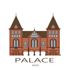 Luxury palace vintage style vector  logo illustration