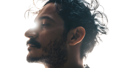 Hispanic man with moustache, full body