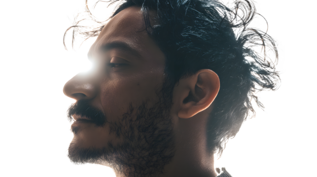 Hispanic man with moustache, full body