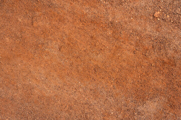Dirt, terrain or gravel stone road surface pattern in outdoor environmental. Background and textured photo.	