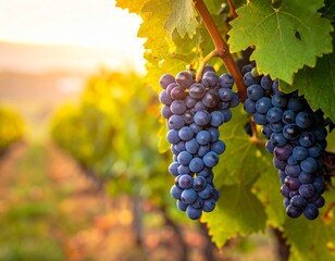 Naklejka premium grapes in a vineyard