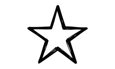 Obraz premium Hand-drawn outline of star shape with black lines. Vector retro hand drawn illustration