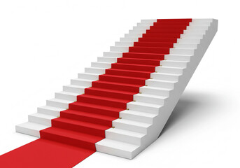 Obraz premium Climb the success ladder on red carpet stairs, celebrate achievement and upward progress