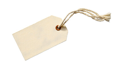 Off-white tag on white background