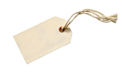 Off-white tag on white background
