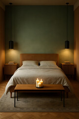 Symmetrical Modern Bedroom Interior