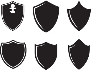 Black Shield Silhouettes for Design