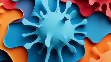 Colorful paper virus shapes representing global pandemic - Powered by Adobe