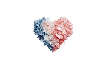 Floral Heart: A close-up studio shot showcases a heart shape composed of delicate flowers, a visual metaphor of love, beauty, and floral art.