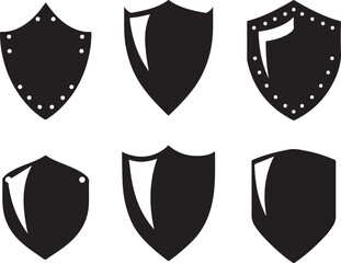 Black Shield Silhouettes for Design