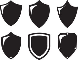 Black Shield Silhouettes for Design