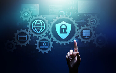Cyber security, Information privacy, Data protection. Internet and technology concept on virtual screen.