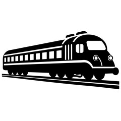 Train in Motion Silhouette Vector