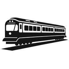 Train in Motion Silhouette Vector