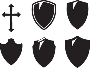 Black Shield Silhouettes for Design