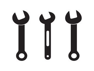 Adjustable Wrench Illustration Symbol in Modern Silhouette Vector Artwork
