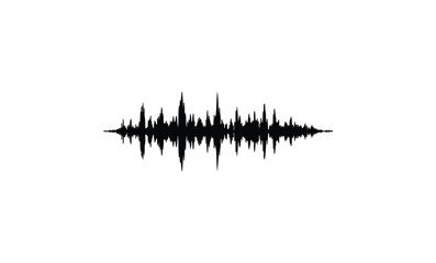 Black sound wave pattern. Vector retro hand drawn illustration