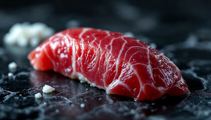 Hyperrealistic Close-Up of Fresh Tuna Sashimi