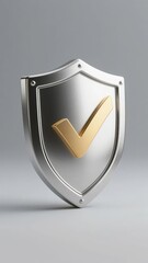 Silver Shield with Golden Check Mark