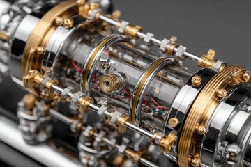 Obraz premium Intricate Close-Up of a Futuristic Scientific Instrument Component
