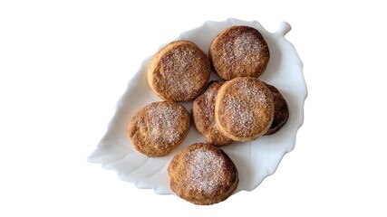 Homemade cookies on a plate isolated on white background