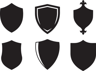 Black Shield Silhouettes for Design