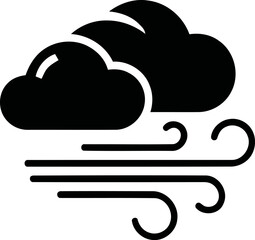 Windy weather clouds icon simple symbol