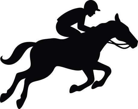 Horse Riding Jump Silhouette Vector