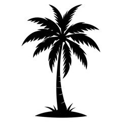 Obraz premium Tropical Palm Tree Silhouette Vector