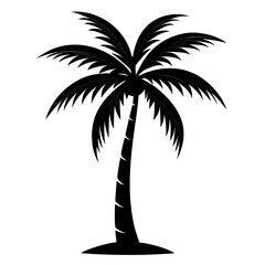Obraz premium Tropical Palm Tree Silhouette Vector