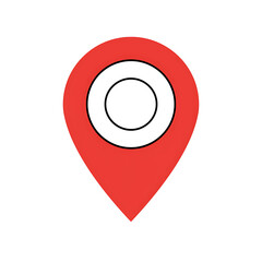 Red Location Pin Icon Vector