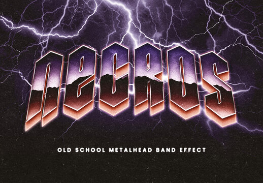 Metalhead Old School Text Effect Mockup
