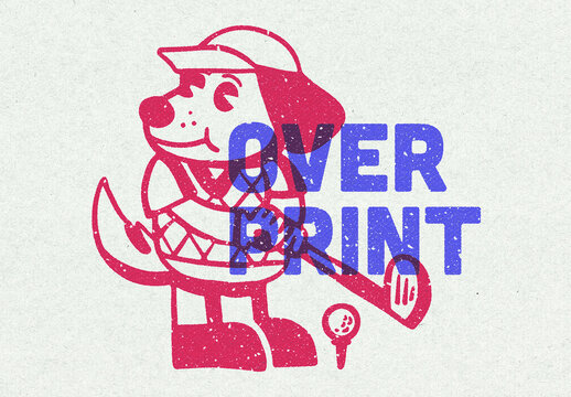 Duotone Overprint Effect Mockup
