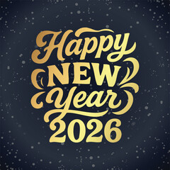 Happy New Year festive background, decorative New Year lettering, New Year celebration greeting card banner design vector illustration