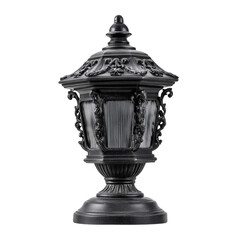 Fototapeta premium A detailed close-up of an ornate, antique lamp post
