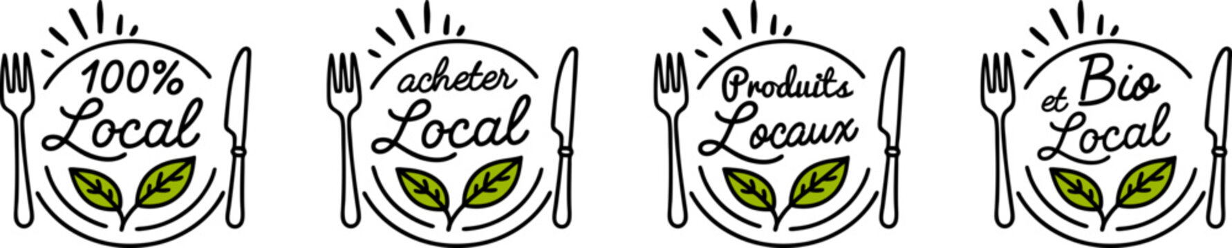 Logo assiette : je mange bio, acheter local !