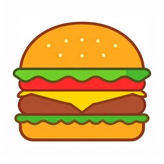 Hamburger white background 