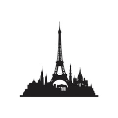 Obraz premium Eiffel Tower vector illustration: a famous French landmark and symbol of Parisian architecture, ideal for travel and tourism designs