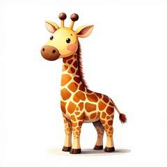 Naklejka premium Cute cartoon giraffe character design for children's decor or educational materials