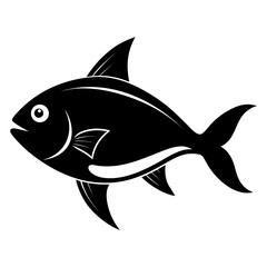 Obraz premium Underwater Fish Silhouette Scene