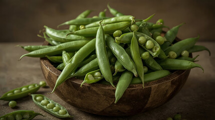 Fresh Green Peas in Bowl Still Life Food Photography