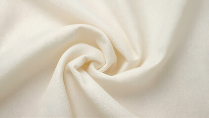 Close-up Shot of Wrinkled Cream Fabric for Textile Design Projects